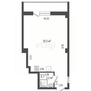 1-к квартира, вторичка, 42м2, 5/14 этаж