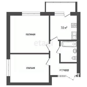 2-к квартира, вторичка, 45м2, 2/5 этаж