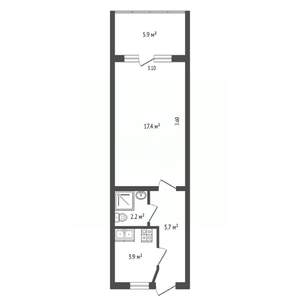 1-к квартира, вторичка, 35м2, 3/5 этаж