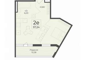 2-к квартира, строящийся дом, 57м2, 5/15 этаж