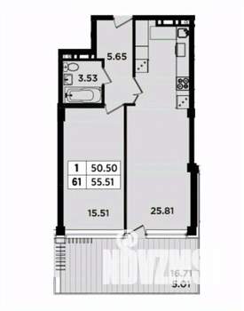 2-к квартира, вторичка, 56м2, 6/8 этаж