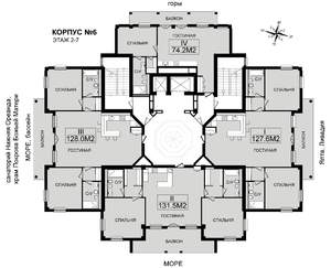 2-к квартира, строящийся дом, 74м2, 6/8 этаж