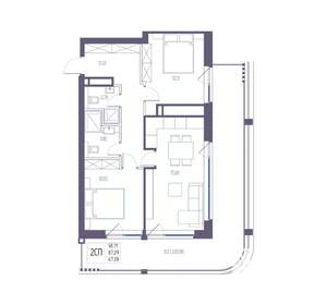 2-к квартира, вторичка, 87м2, 2/8 этаж