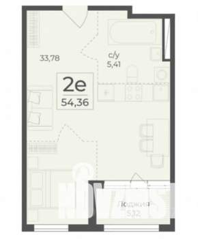 2-к квартира, вторичка, 54м2, 2/14 этаж