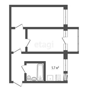 2-к квартира, вторичка, 48м2, 2/5 этаж