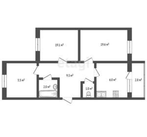 3-к квартира, вторичка, 63м2, 1/5 этаж