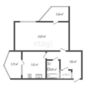 1-к квартира, вторичка, 42м2, 7/9 этаж