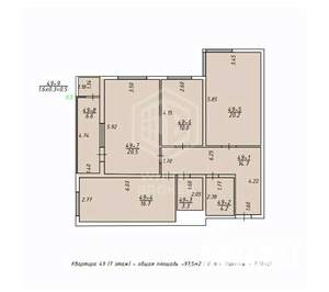 3-к квартира, вторичка, 98м2, 7/16 этаж
