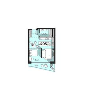 2-к квартира, вторичка, 58м2, 4/6 этаж