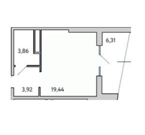 1-к квартира, вторичка, 34м2, 1/10 этаж