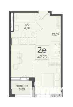 2-к квартира, строящийся дом, 48м2, 4/15 этаж