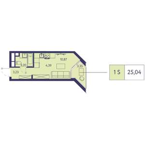 Студия квартира, вторичка, 25м2, 12/20 этаж