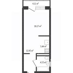 Студия квартира, вторичка, 30м2, 3/10 этаж