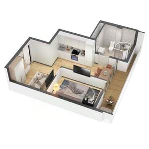 1-к квартира, строящийся дом, 40м2, 4/8 этаж