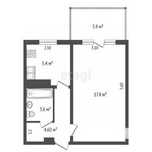 1-к квартира, вторичка, 36м2, 3/5 этаж