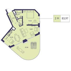 3-к квартира, вторичка, 84м2, 9/20 этаж