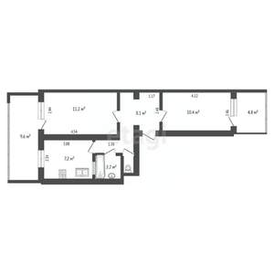 2-к квартира, вторичка, 48м2, 4/5 этаж