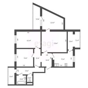 4-к квартира, вторичка, 77м2, 9/9 этаж