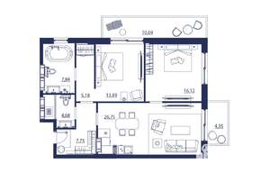 3-к квартира, вторичка, 97м2, 6/8 этаж