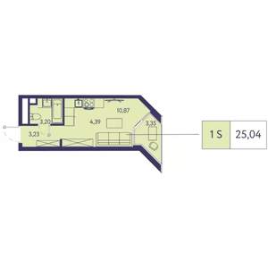 Студия квартира, строящийся дом, 25м2, 16/20 этаж