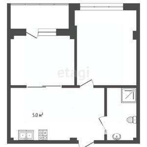 1-к квартира, вторичка, 53м2, 6/8 этаж