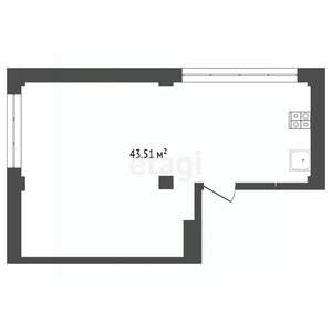 1-к квартира, вторичка, 44м2, 3/3 этаж