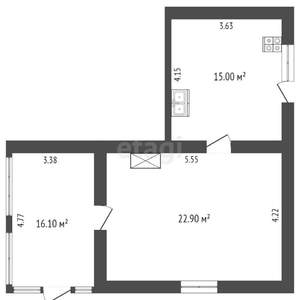 2-к квартира, вторичка, 54м2, 1/2 этаж