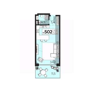 2-к квартира, вторичка, 53м2, 5/6 этаж