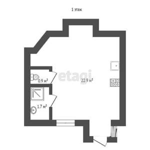 2-к квартира, вторичка, 49м2, 1/1 этаж