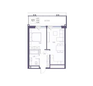 1-к квартира, вторичка, 53м2, 4/8 этаж