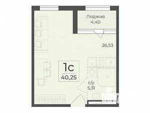 Студия квартира, вторичка, 40м2, 4/7 этаж