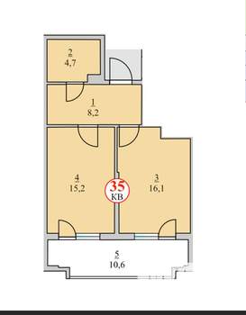 2-к квартира, вторичка, 55м2, 5/7 этаж