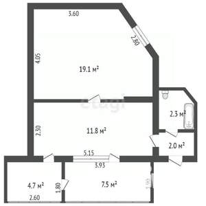 2-к квартира, вторичка, 47м2, 2/3 этаж