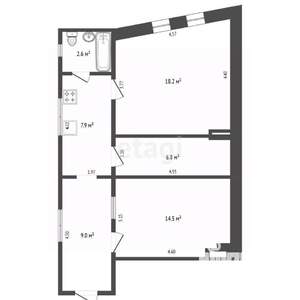 4-к квартира, вторичка, 58м2, 2/3 этаж