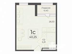 Студия квартира, строящийся дом, 40м2, 5/7 этаж