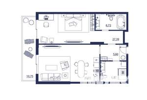 Студия квартира, строящийся дом, 88м2, 2/8 этаж