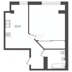 1-к квартира, вторичка, 32м2, 1/7 этаж