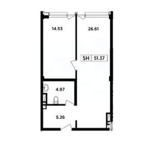 2-к квартира, вторичка, 51м2, 1/8 этаж