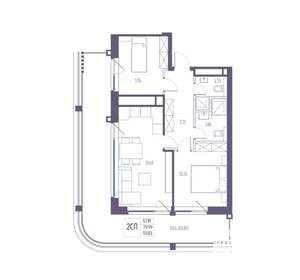 2-к квартира, вторичка, 80м2, 1/8 этаж