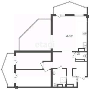 3-к квартира, вторичка, 119м2, 2/15 этаж