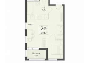 2-к квартира, строящийся дом, 57м2, 11/15 этаж