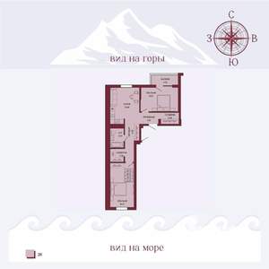 2-к квартира, вторичка, 70м2, 12/16 этаж