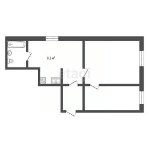 1-к квартира, вторичка, 38м2, 1/2 этаж