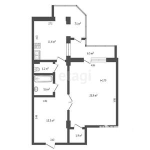 1-к квартира, вторичка, 75м2, 3/10 этаж
