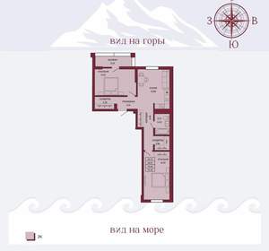 2-к квартира, вторичка, 71м2, 8/17 этаж