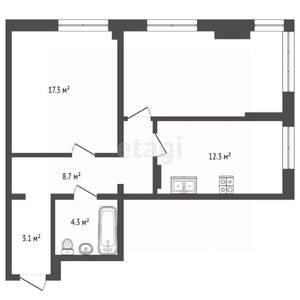 2-к квартира, сданный дом, 68м2, 6/12 этаж