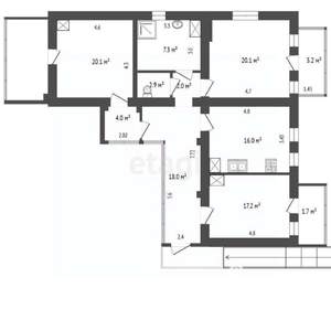 6-к квартира, вторичка, 145м2, 2/2 этаж