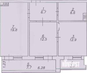 2-к квартира, вторичка, 69м2, 2/3 этаж