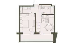 1-к квартира, вторичка, 55м2, 7/22 этаж