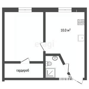 1-к квартира, вторичка, 26м2, 1/5 этаж
